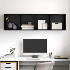 vidaXL TV Cabinet Set 37 x 37 x 142.5 cm Black Oak Engineered Wood 5