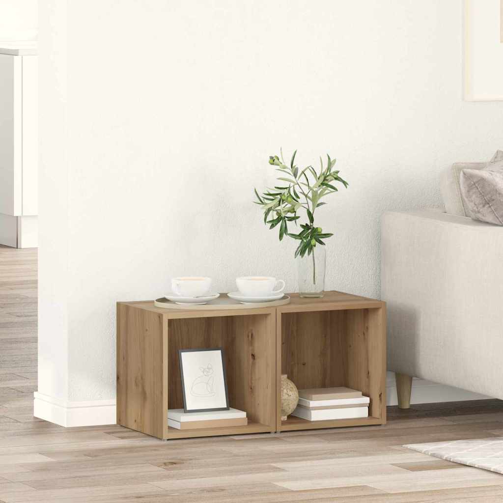 vidaXL TV Cabinet Set 2 pcs Artisan Oak Engineered Wood 1