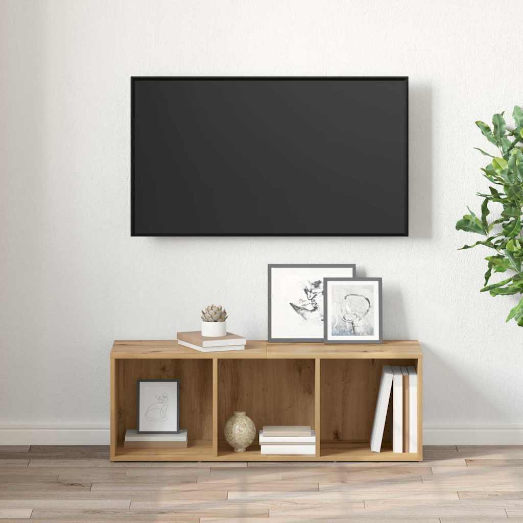 vidaXL TV Cabinet Set 72 x 35 x 37 cm Brown Engineered Wood 4