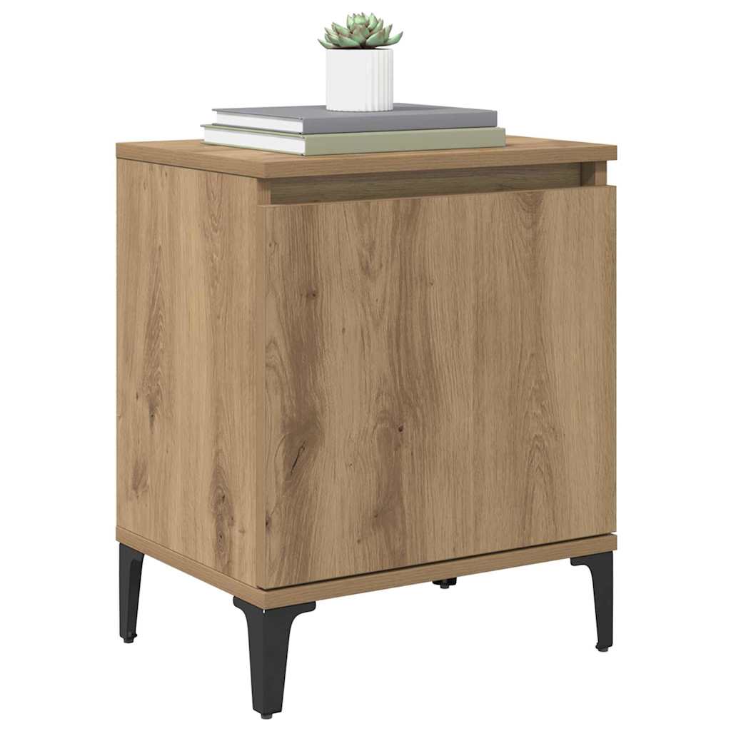 vidaXL Bedside Cabinet Artisan Oak 40 x 30 x 50 cm Engineered Wood 3