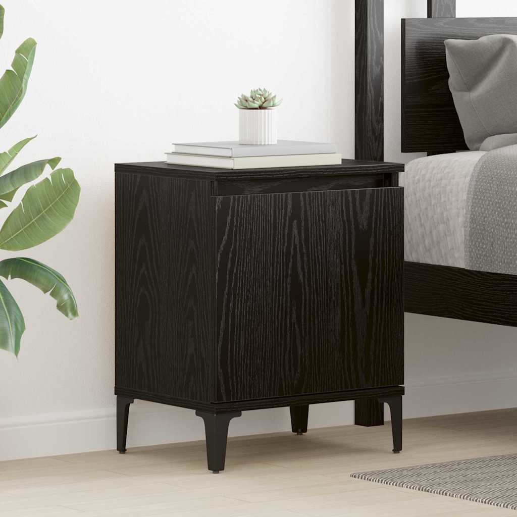 vidaXL Bedside Cabinet Black Oak 40 x 30 x 50 cm Engineered Wood 1