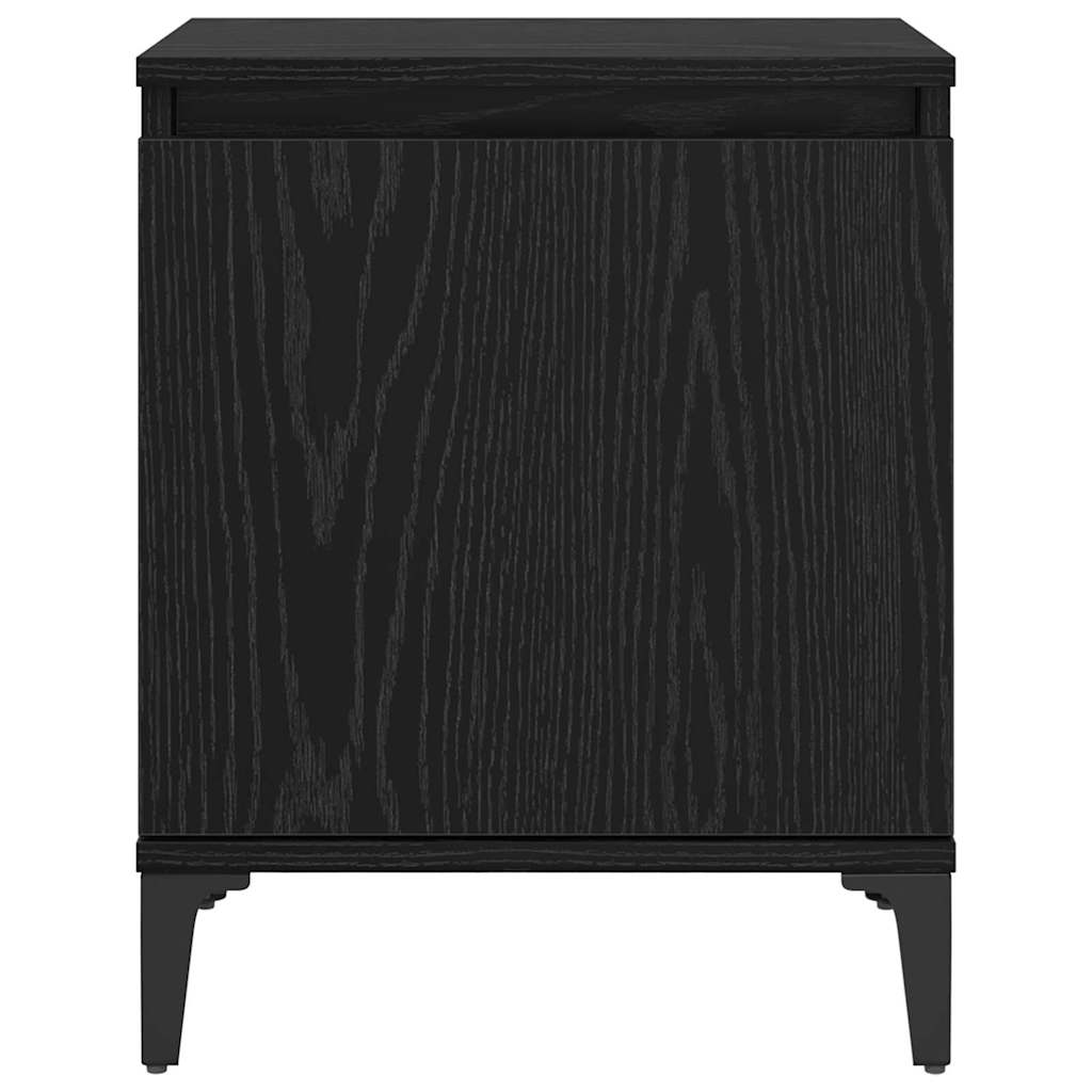 vidaXL Bedside Cabinet Black Oak 40 x 30 x 50 cm Engineered Wood 6