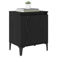 vidaXL Bedside Cabinet Black Oak 40 x 30 x 50 cm Engineered Wood 3
