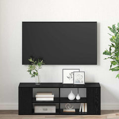 vidaXL TV Cabinet Set 102 x 35 x 35 cm Black Oak Engineered Wood 4