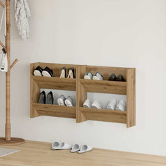 vidaXL Shoe Cabinet 2 pcs 60 x 18 x 60 cm Engineered Wood Artisan Oak 1