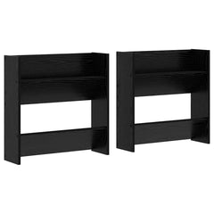 vidaXL Shoe Cabinet 2 pcs 60 x 18 x 60 cm Engineered Wood Black Oak 2