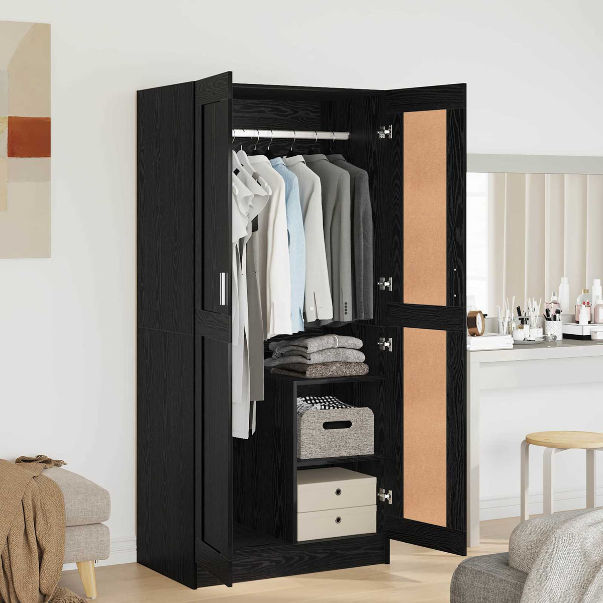 Wardrobe 82,5x51,5x180 cm Engineered Wood Black oak