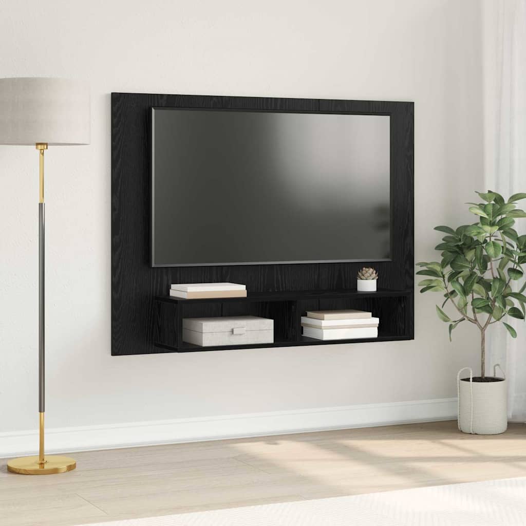 Wall TV Cabinet 120x23,5x90 cm Engineered Wood Black oak