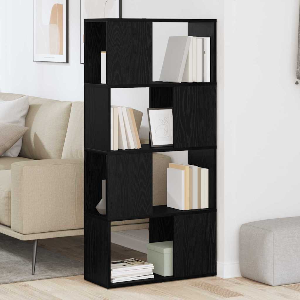 vidaXL TV Cabinet Set 60 x 24 x 125.5 cm Black Engineered Wood 4