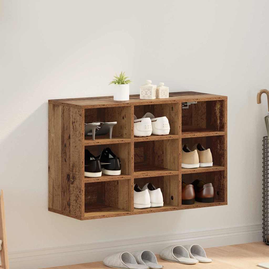 vidaXL Shoe Cabinet 77.5 x 30 x 51 cm Engineered Wood Old Wood 1