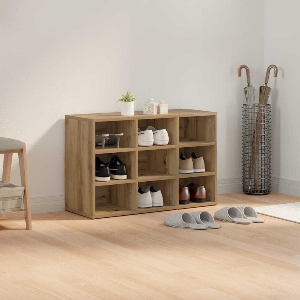 vidaXL Shoe Cabinet 77.5 x 30 x 51 cm Engineered Wood Artisan Oak 4
