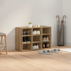 vidaXL Shoe Cabinet 77.5 x 30 x 51 cm Engineered Wood Artisan Oak 4