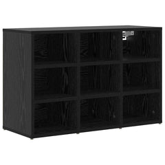 vidaXL Shoe Cabinet 77.5 x 30 x 51 cm Engineered Wood Black Oak 2