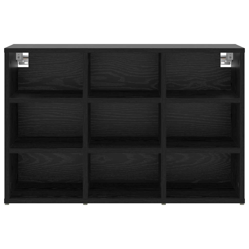vidaXL Shoe Cabinet 77.5 x 30 x 51 cm Engineered Wood Black Oak 5
