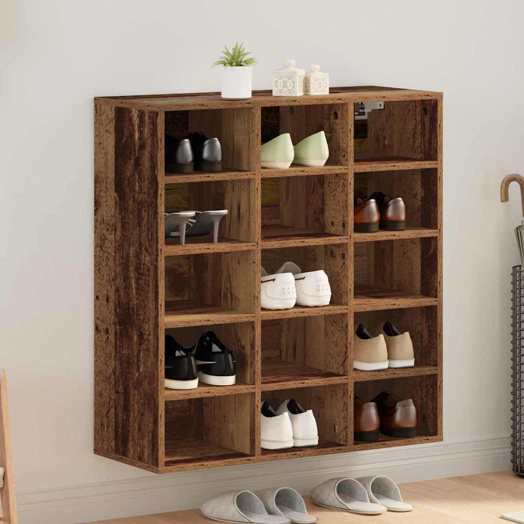 vidaXL Shoe Cabinet 77.5 x 30 x 83.5 cm Engineered Wood Old Wood 1