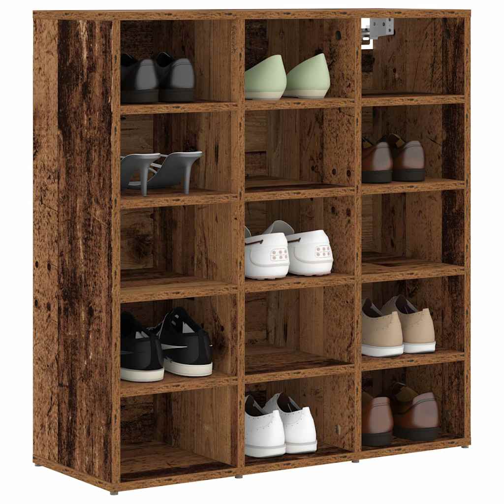 vidaXL Shoe Cabinet 77.5 x 30 x 83.5 cm Engineered Wood Old Wood 3
