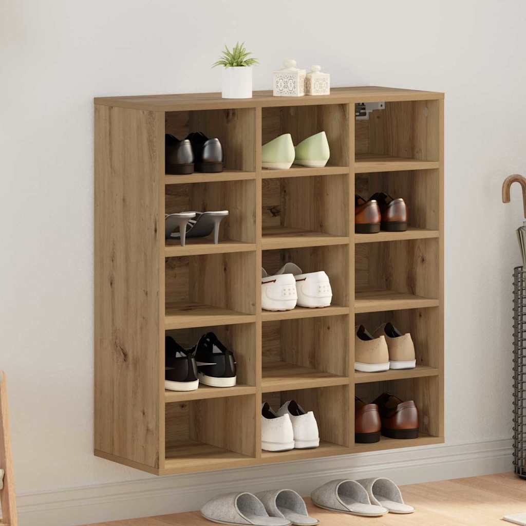 vidaXL Shoe Cabinet 77.5 x 30 x 83.5 cm Engineered Wood Artisan Oak 1