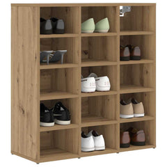 vidaXL Shoe Cabinet 77.5 x 30 x 83.5 cm Engineered Wood Artisan Oak 3