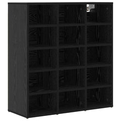 vidaXL Shoe Cabinet 77.5 x 30 x 83.5 cm Engineered Wood Black Oak 2