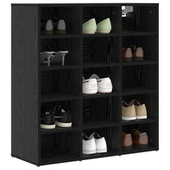 vidaXL Shoe Cabinet 77.5 x 30 x 83.5 cm Engineered Wood Black Oak 3