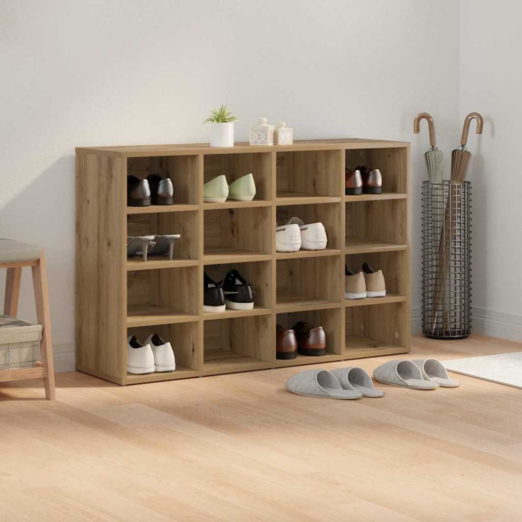 vidaXL Shoe Cabinet 103 x 30 x 67 cm Engineered Wood Artisan Oak 4