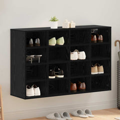 vidaXL Shoe Cabinet 103 x 30 x 67 cm Engineered Wood Black Oak 1