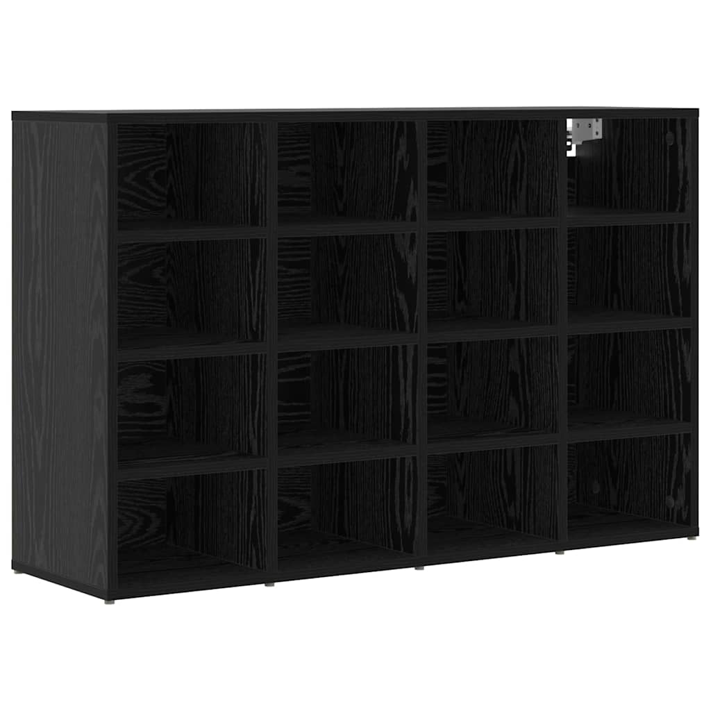 vidaXL Shoe Cabinet 103 x 30 x 67 cm Engineered Wood Black Oak 2
