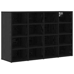 vidaXL Shoe Cabinet 103 x 30 x 67 cm Engineered Wood Black Oak 2