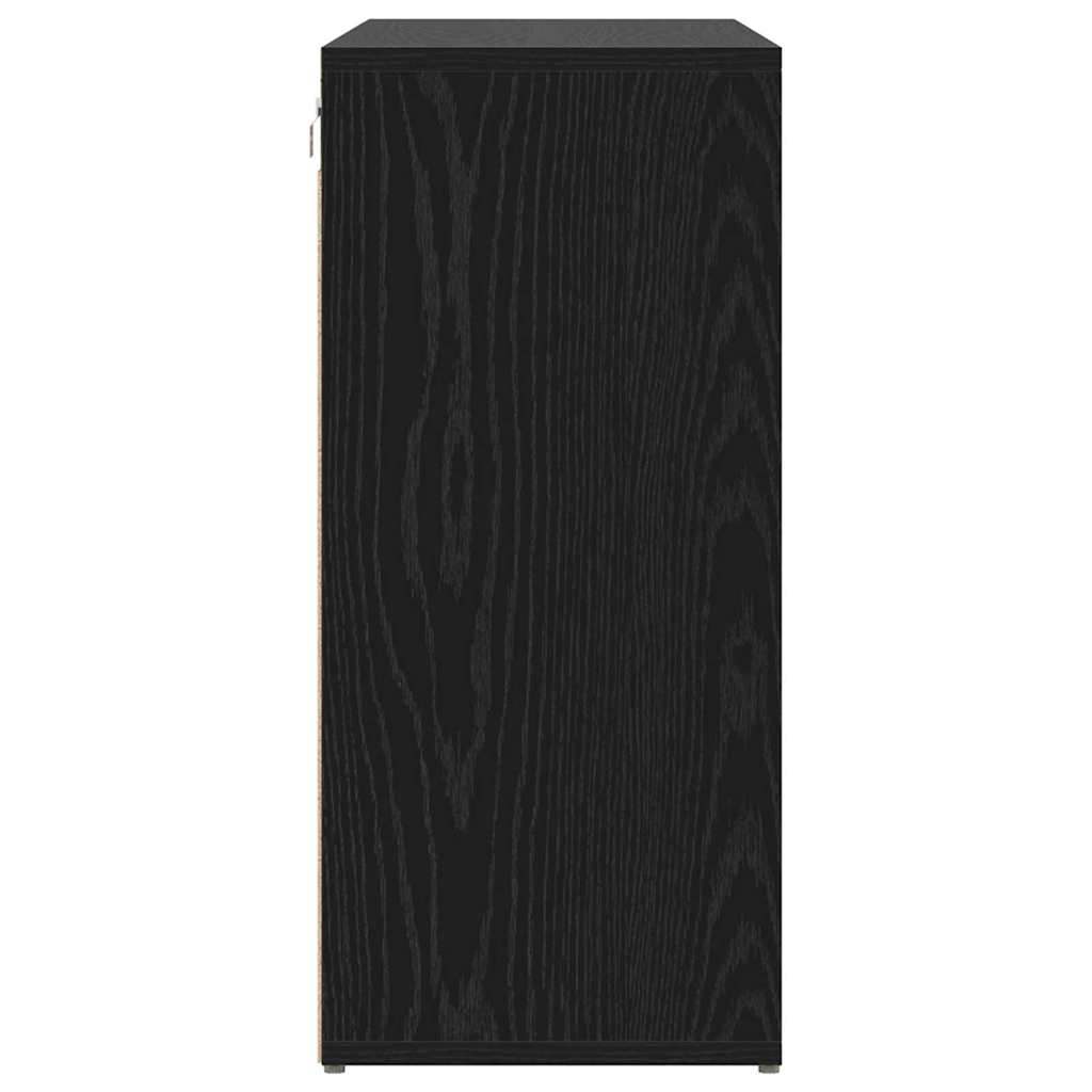 vidaXL Shoe Cabinet 103 x 30 x 67 cm Engineered Wood Black Oak 6
