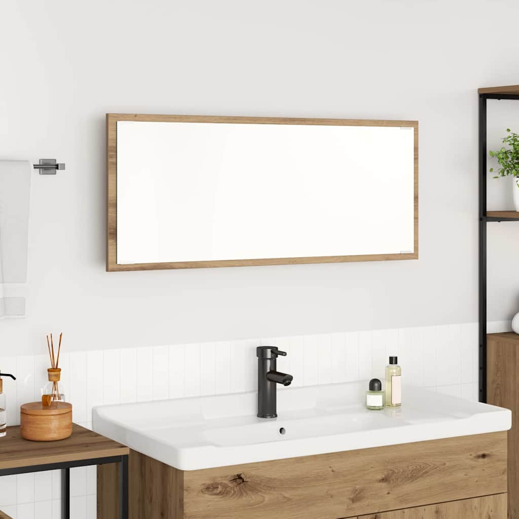 vidaXL Mirror Artisan Oak 90 x 8.5 x 37 cm Engineered Wood 1