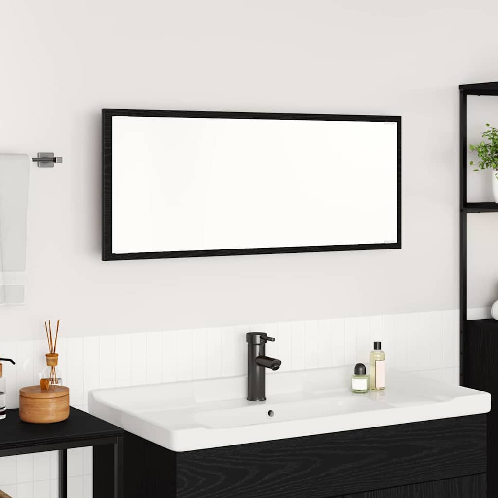 vidaXL Mirror Black Oak 90 x 8.5 x 37 cm Engineered Wood 1