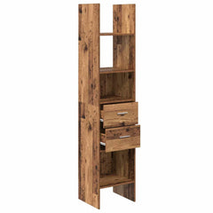 vidaXL Book Cabinet 2-Tier 40 x 35 x 180 cm Engineered Wood Old wood 5