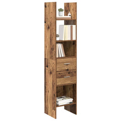 vidaXL Book Cabinet 2-Tier 40 x 35 x 180 cm Engineered Wood Old wood 3
