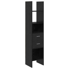 vidaXL Book Cabinet 2-Tier 40 x 35 x 180 cm Engineered Wood Black oak 2