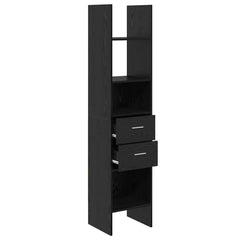 vidaXL Book Cabinet 2-Tier 40 x 35 x 180 cm Engineered Wood Black oak 5