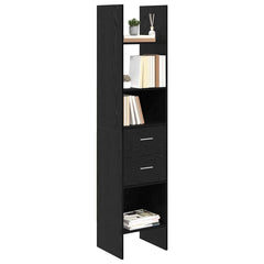 vidaXL Book Cabinet 2-Tier 40 x 35 x 180 cm Engineered Wood Black oak 3