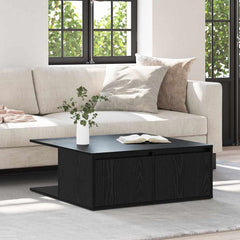 vidaXL Coffee Table Black oak 80 x 80 x 31 cm Engineered Wood 4