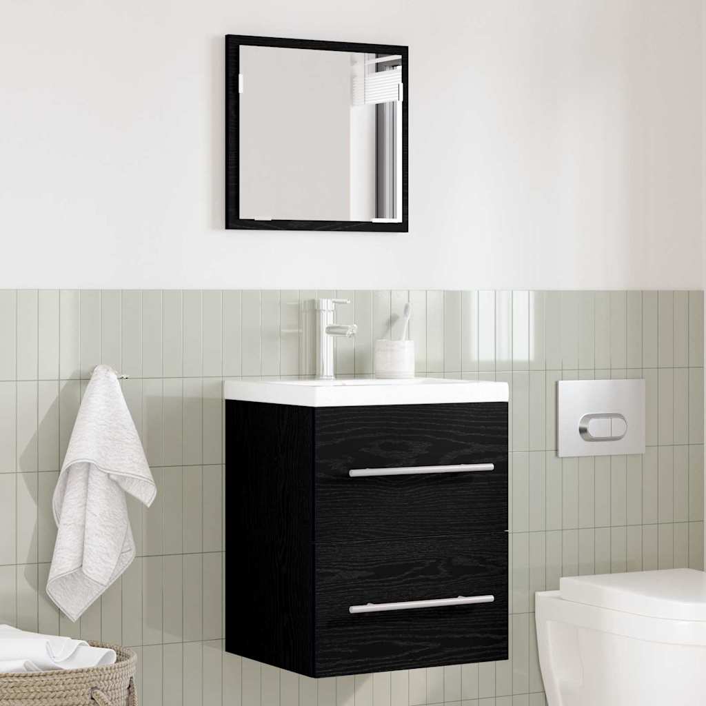 vidaXL Bathroom Furniture Set with Drawer Black 41 x 38.5 x 48 cm 4
