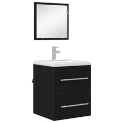 vidaXL Bathroom Furniture Set with Drawer Black 41 x 38.5 x 48 cm 3