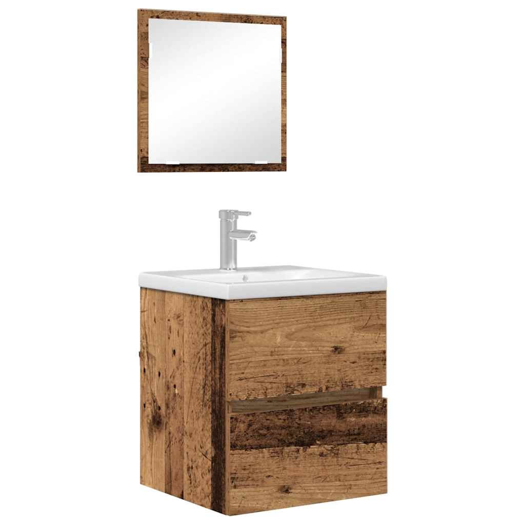 vidaXL Bathroom Cabinet Old Wood 41 x 38.5 x 45 cm Engineered Wood 3