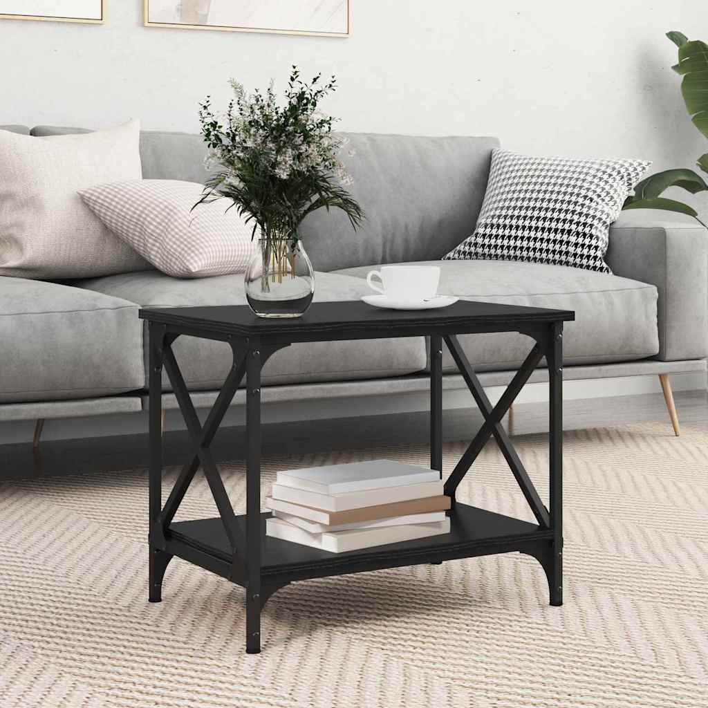 vidaXL Side Table Black Oak 55 x 38 x 45 cm Engineered Wood 1