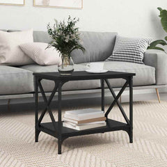 vidaXL Side Table Black Oak 55 x 38 x 45 cm Engineered Wood 1