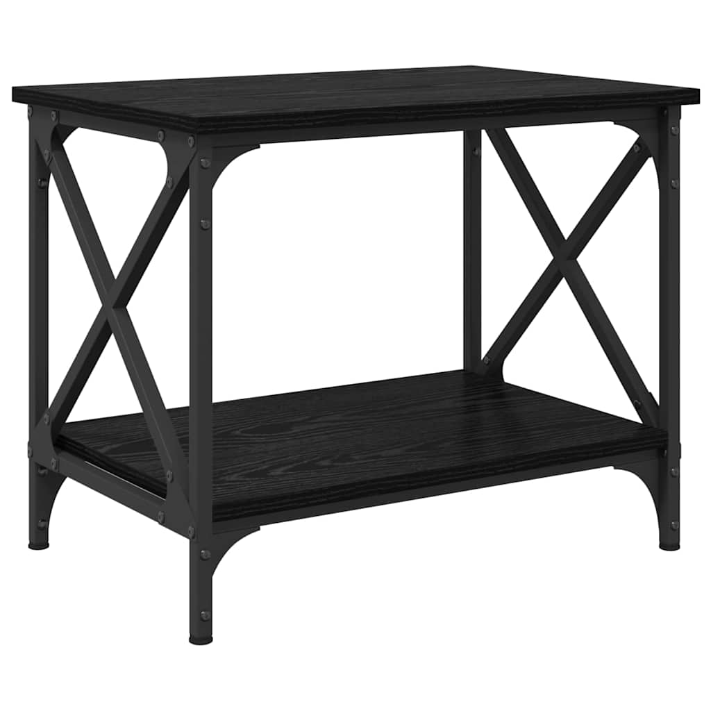 vidaXL Side Table Black Oak 55 x 38 x 45 cm Engineered Wood 2