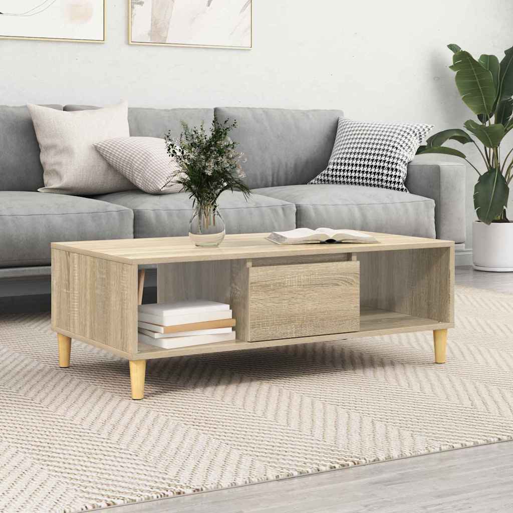vidaXL Coffee Table Sonoma Oak 102 x 55 x 35 cm Engineered Wood 1