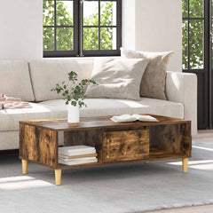 vidaXL Coffee Table Smoked Oak 102 x 55 x 35 cm Engineered Wood 4