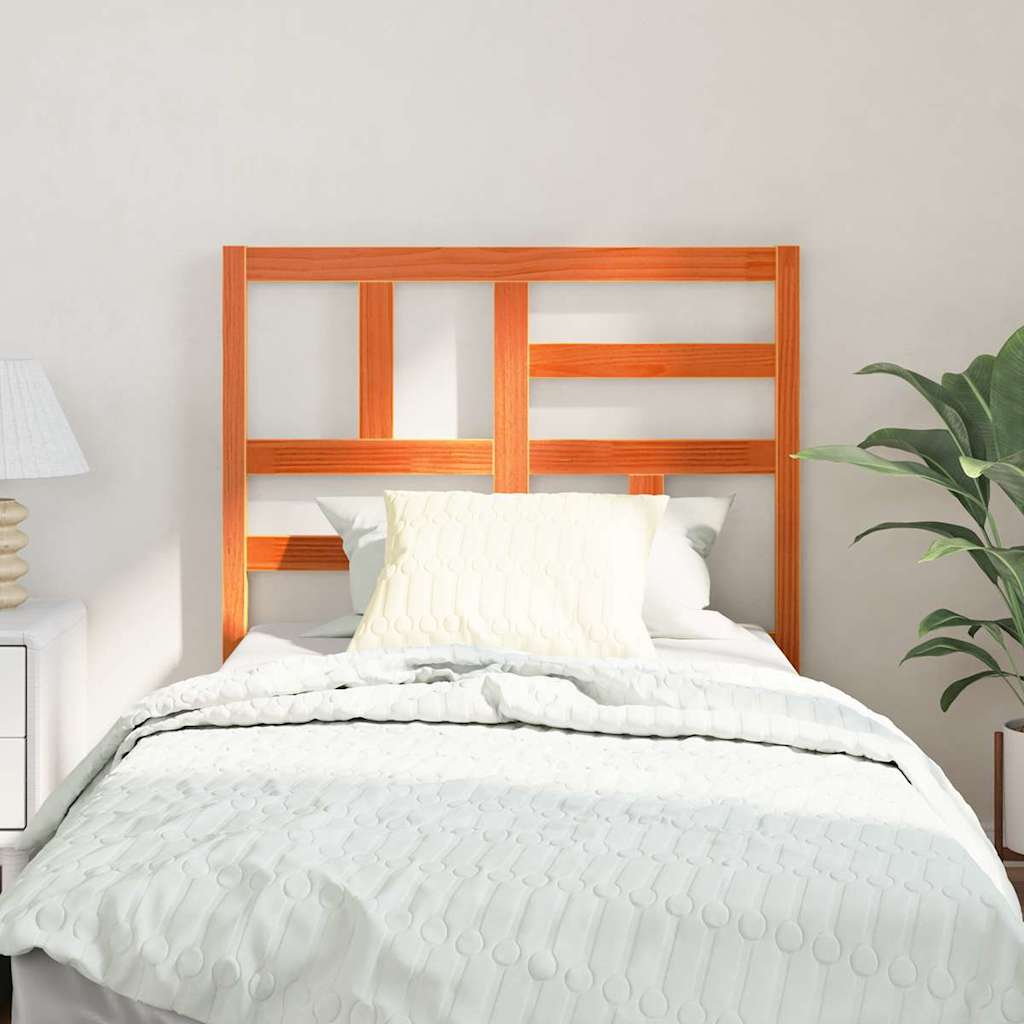 vidaXL Bed Headboard Wax Brown 80.5 x 4 x 104 cm Solid Pine Wood 3