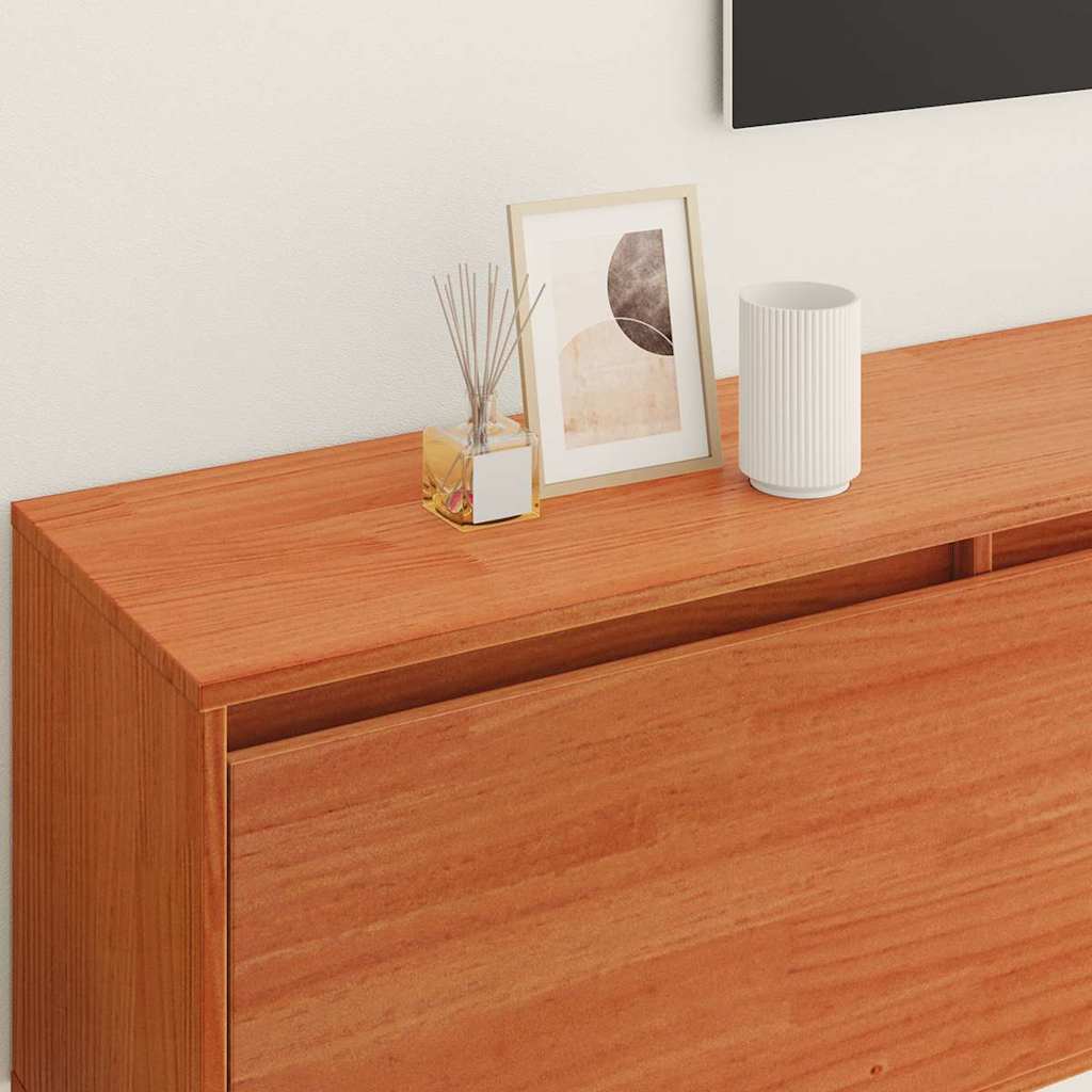 vidaXL Wall Cabinet Wax Brown 100 x 30 x 35 cm Solid Pine Wood 4