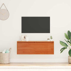 vidaXL Wall Cabinet Wax Brown 100 x 30 x 35 cm Solid Pine Wood 1