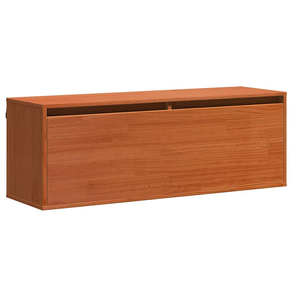 vidaXL Wall Cabinet Wax Brown 100 x 30 x 35 cm Solid Pine Wood 2