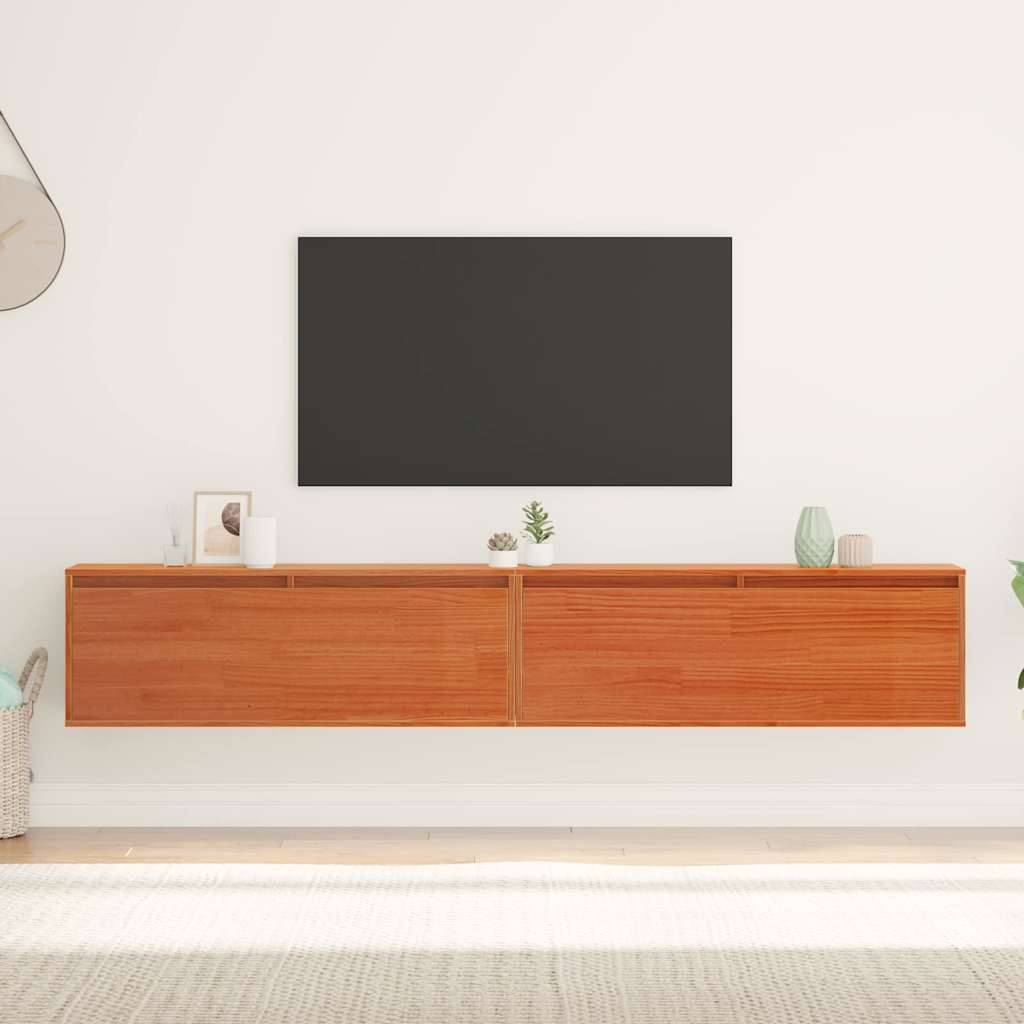 vidaXL Wall Cabinet 100x30x35 cm Solid Wood Pine